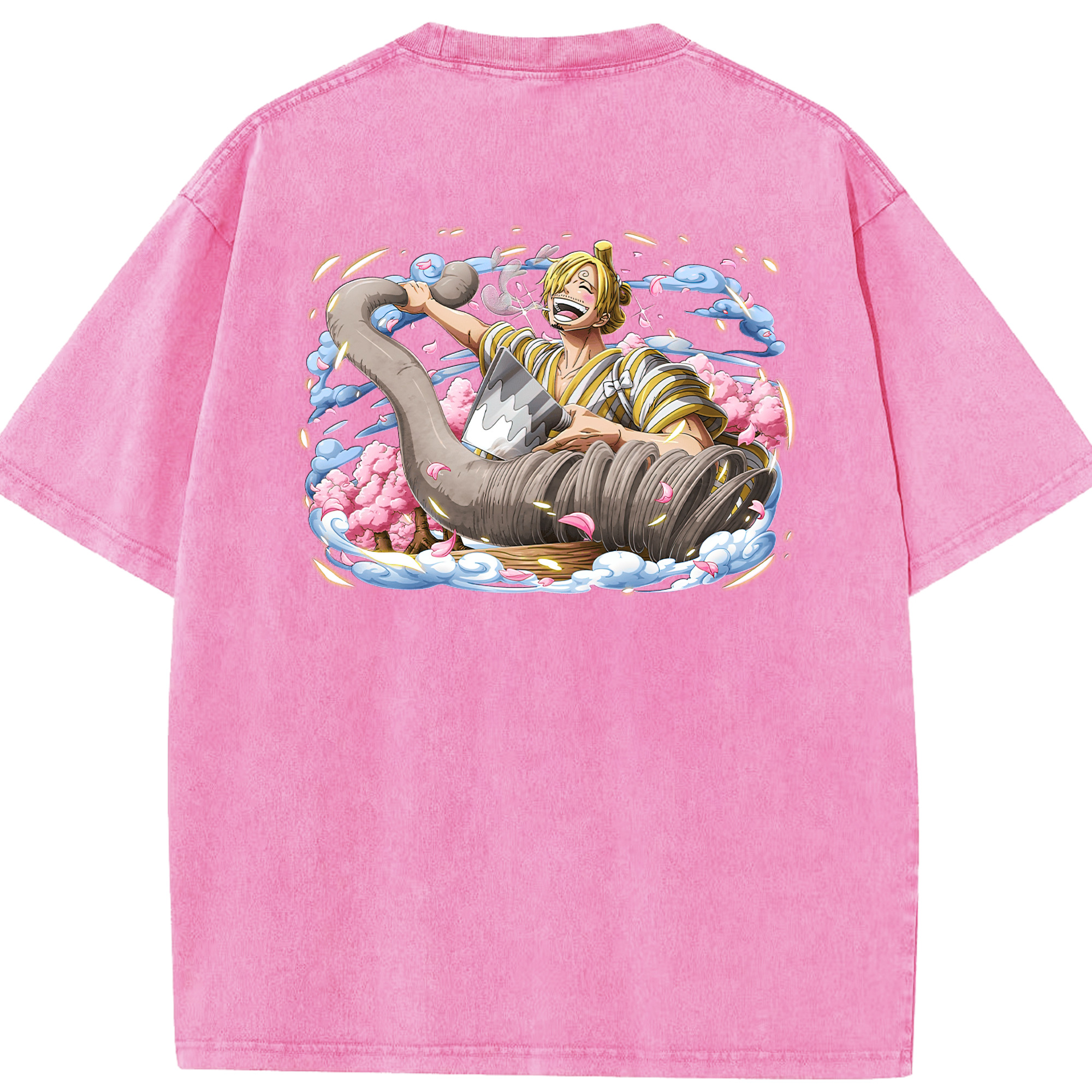 ワンピース サンジ ONE PIECE Sanji 綿100% ヴィンテージ風 半袖Tシャツ（背面プリント）